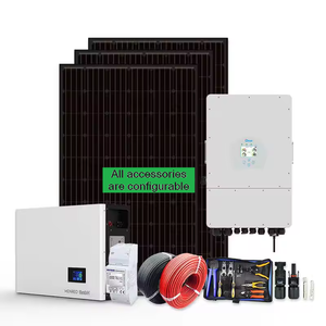 Système solaire hybride en stock UE avec batterie lithium-ion 5kW 6kW 8kW 10kW pour stockage d'énergie domestique et contrôleur MPPT - Product Image 1