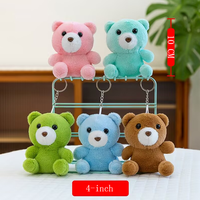 Penjualan langsung dari pabrik 10cm beruang Teddy Mini kartun imut lima warna mainan gantungan kunci mewah Dekorasi liontin untuk hadiah ulang tahun