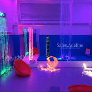 Snoezelen Kit d'équipement de salle sensorielle pour la thérapie de l'autisme et du TDAH-Tube à bulles interactif et fibres optiques - Product Image 2