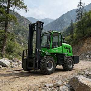 工厂直销 3.5 吨 4 轮驱动实心轮胎越野柴油叉车，适用于建筑工地户外物料搬运 - Product Image 4