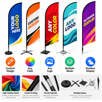 Drapeau de plage personnalisé, bannière en forme de larme, impression numérique sur polyester, mât en aluminium, publicité extérieure, affichage d'événements, drapeau en gros