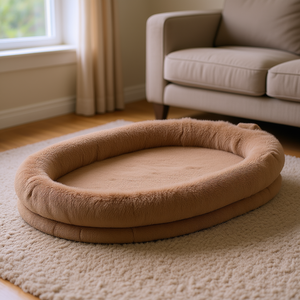 Cuccia Ovale Grande per Cani 72x48x10in in Finta Pelliccia di Coniglio Lavabile per Interni Tutte le Stagioni - Product Image 2