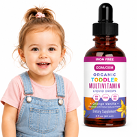 Fabricant OEM ODM de gouttes liquides multivitaminées pour tout-petits, formules personnalisées sans fer, étiquette privée, vente en gros en vrac, fourniture d'emballages