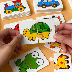 32 pezzi carta abbinata per bambini giocattoli <span class=keywords><strong>Puzzle</strong></span> per educazione dei primi Montessori cartone animato con immagine di colore animale regali di addestramento cognitivo - Product Image 2
