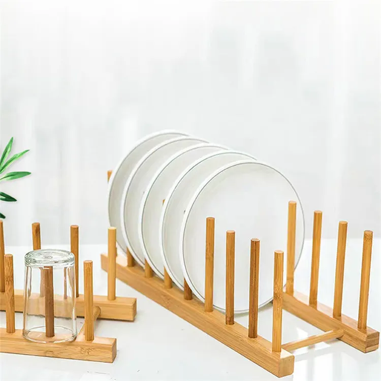 Supporto per espositore per dischi in vinile di bambù in legno supporto per piatti piatto ciotola tazza libro pentola coperchio tagliere stendino