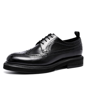 Chaussures Oxford de luxe pour hommes en cuir véritable à lacets, bout carré, pour affaires/formelles, bureau, carrière, mariage, extérieur, printemps/été, motif floral - Product Image 4