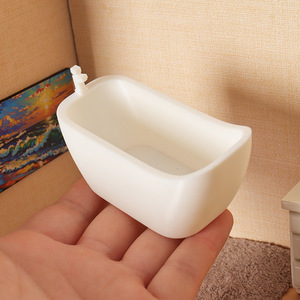 <span class=keywords><strong>Miniature</strong></span> de maison de poupée, modèle de baignoire de simulation, accessoires de jeu de rôle pour salle de bain, décorations - Product Image 5