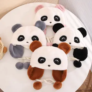 BuPao Yiwu agent Kids Plush Animal Head Cap Husky Panda Cat Bunny Ear Funny Winter Hat for Children Kids Festival Holiday