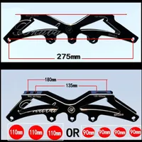 Patins à roulettes en ligne RS 5 trous à double usage, en alliage d'aluminium usiné CNC, pour slalom et vitesse, avec roues lumineuses