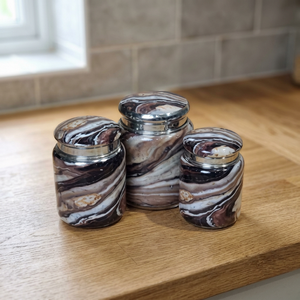 Modern Glass Spice <b>Jars</b> With Lids Round Glossy Design Capacity <b>Storage</b> Containers <b>For</b> <b>Kitchen</b> Use - Product Image 2
