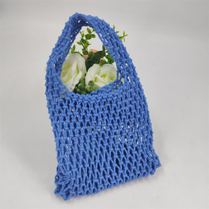 Cuerda de <span class=keywords><strong>hilo</strong></span> de superficie tejida hecha a mano pura al por mayor red de playa hueca bolsa inferior de cuero pequeña roja rejilla hueca tejida a mano de algodón - Product Image 6