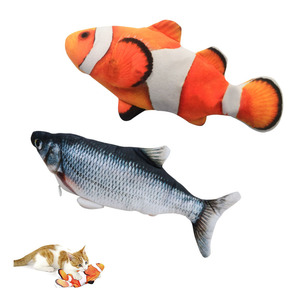 Juguete eléctrico USB para gatos y peces bailando en movimiento, hierba gatera suave, juguete para masticar para gatos, Simulación interactiva, juguete para gatos - Product Image 1