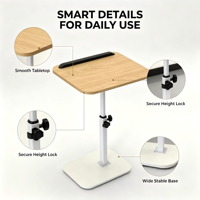 Table basse inclinable à hauteur réglable - Cadre métallique durable et portable, design minimaliste