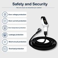 Chargeur EV portable 3,2 kW, prise UK, étanche IP65, stations de charge réglables 8/10/13A, type commercial A+DC6mA RCD
