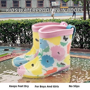 Custom Japan Hot <b>Baby</b> Boys Girls Waterproof Midi <b>Rain</b> Shoes Anti-slip Toddlers Transparent Welly PVC Summer Autumn Cotton Lining - Product Image 2