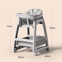 Chaise haute bébé portable et réglable, double plateau, idéale pour la maison, les restaurants et les hôtels – Meilleure vente
