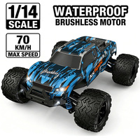 Camion RC AiJH 1:14, 70 km/h, haute vitesse, tout-terrain, voiture de cascades avec protection anti-collision, voiture RC brushless compétitive