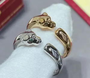 Cincin baja tahan karat desainer terinspirasi pesona untuk membuat perhiasan mode Leopard cincin kualitas tinggi & paling populer cincin pria
