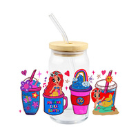 Transferts UV DTF personnalisés pour gobelets, film transparent, motifs Anime, faible MOQ, 16oz, transfert à froid UV DTF pour gobelets