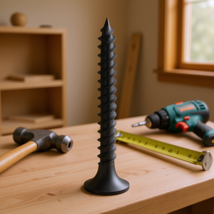 Tornillos de Acero Aleado D0100X3GWC2 # 6 tornillos de cabeza redonda negros de 1-1/4 pulgadas con rosca estándar para fijación en madera y paneles de yeso - Product Image 2