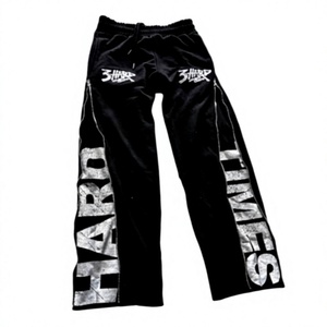 Pantalon de jogging décontracté en coton pour homme, taille élastique avec cordon de serrage, tricoté, séchage rapide, respirant, anti-boulochage, style streetwear - Product Image 1