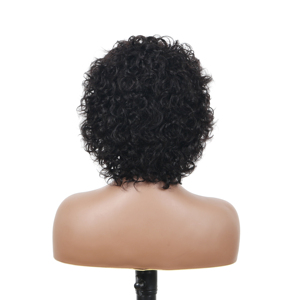 Perruques courtes ondulées <span class=keywords><strong>afro</strong></span> de 6 pouces, fabriquées à la machine en Pérou, pour femmes noires, <span class=keywords><strong>cheveux</strong></span> ondulés non-Remy - Product Image 6