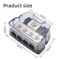 Bloc de distribution d'alimentation CC étanche et anti-poussière, 2 pièces, 12V 24V, boîte de jonction de barre omnibus de batterie avec couvercle transparent en PC