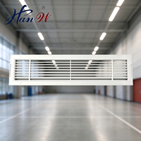 Grille d'aération simple à déflection réglable en aluminium pour l'alimentation en air de climatisation, pour plafond de bureau