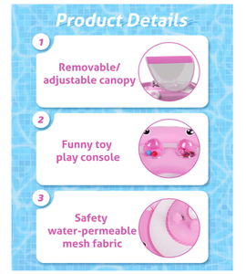 Bé nước Float Seat với điều chỉnh ghế Pocket bé hồ bơi Float với tán an toàn Pig hình bé bơi Float - Product Image 4