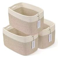 Joybest – Lot de 4 bacs de rangement modernes en forme de cube 13x13x13 pouces, étagères organisatrices en corde de coton tressée pour le rangement de jouets de la chambre d'enfant, marron