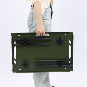 <b>Outdoor</b> Aluminum Alloy <b>Folding</b> Tactical <b>Table</b> for Camping Picnic Dining Anti-Slip Metal Legs General Use Furniture - Product Image 5
