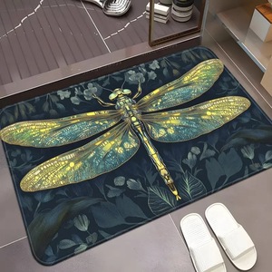 Temu – tapis de porte imprimé libellule, rectangulaire, en Polyester, résistant aux taches, pour usage domestique, absorbant, design original - Product Image 2