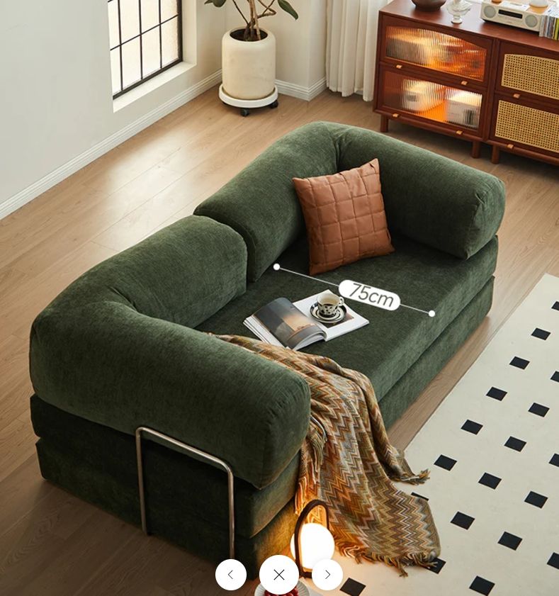 Japanese Style Foldable Sofa Bed with Washable Cover & Space