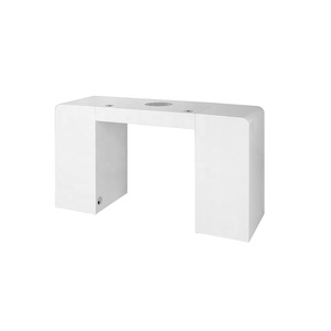 Mesa de Manicura Moderna Blanca para Salón con Construcción de Metal y Madera MDF y Opción de Ventilador, Diseño Elegante para Manicuristas - Product Image 5