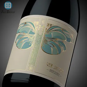 Özel Premium dokulu kağıt ambalaj şarap etiketi etiket dijital baskı şişe etiketleri