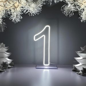 Letrero de Neón LED Número Uno para el Día Especial del Bebé con USB y Caja de Baterías para Fiestas de Cumpleaños y Modelo de Logotipo - Product Image 2