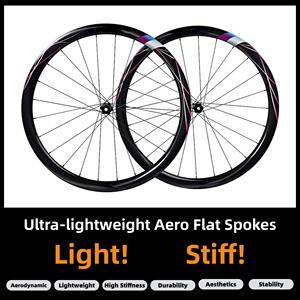 Vente directe de roues 700C Tubeless Tire Gravel Bike Wheel Set de roues de frein à disque 700C Carbon à vendre - Product Image 4