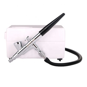 BT-16 <span class=keywords><strong>Kit</strong></span> <span class=keywords><strong>complet</strong></span> de machine d'<span class=keywords><strong>aérographe</strong></span> de peinture de corps et de décoration de gâteau de tatouage avec le <span class=keywords><strong>pistolet</strong></span> de pulvérisation rechargeable et le compresseur de cuivre inclus - Product Image 3