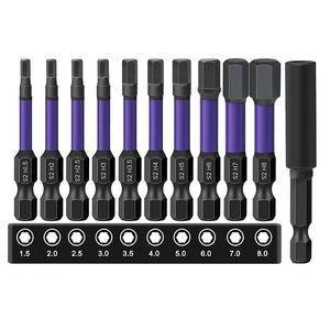 Guest Quality Hex <b>Screwdriver</b> <b>Bit</b> <b>Set</b> 50mm Purple H1.5 H2 H2.5 H3 H4 H5 H6 High Carbon Steel 7pcs - Product Image 3