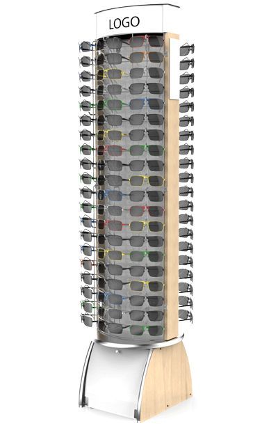 Apache Custom Modern Metal Powder Coated Floor Standing Eye Wear Display Rack Cabinet Rotating Sunglasses Storage Holder Easy — view 5