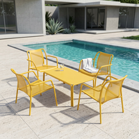 Hesheng Chaise d'extérieur basse personnalisée en alliage d'aluminium étanche avec trou, design unique, pour jardin