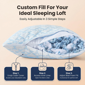 Oreillers en mousse à mémoire de forme déchiquetée, taille Queen, rafraîchissants et ferme, lot de 2 pour lit, ajustables pour les dormeurs sur le côté, le dos et le ventre - Product Image 4