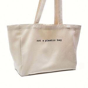 Custom Print Recycled Cotton Large Shopping White <b>Canvas</b> <b>Tote</b> Bag - Product Image 1