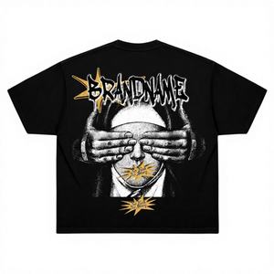 T-shirt décontracté surdimensionné en satin 100 % coton, léger et écologique, de haute qualité, coupe carrée, streetwear, impression sérigraphique personnalisée, pour homme - Product Image 1