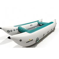 Bateau pneumatique de rafting en eaux vives, yacht sportif, bateau gonflable en PVC pour le surf et la dérive, 12 pieds, 4 personnes, couleur personnalisable disponible