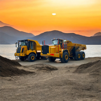 Promotion : Camion benne articulé Minle MLA45G, capacité de charge 41T, moteur Cummins 540HP, boîte Allison 7 vitesses, 25m³ pour carrière et mine en ciel ouvert