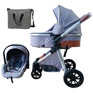 Poussette de luxe noire réglable, norme allemande, légère, V9, poussettes pour bébés, 4 en <span class=keywords><strong>1</strong></span>, poussette pour bébé avec siège <span class=keywords><strong>auto</strong></span>, 3 en <span class=keywords><strong>1</strong></span> - Product Image 2