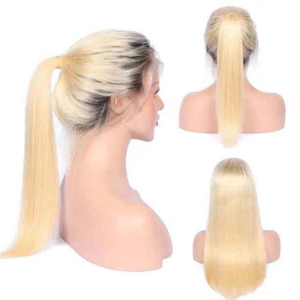 Brazilian Hair Virgin Brazilian Wigs Blonde Human Hair Wigs For White Women 13x4 Original Bone Straight Ombre Lace Front Wig