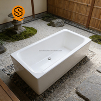 Promotion : Baignoire autoportante traditionnelle en pierre artificielle, à rebord unique, écologique, longueur 1,5 m, pour intérieur, modèle 5