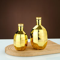 Bouteille en verre vide de luxe 500ml 700ml 750ml avec placage fluorescent, sérigraphie claire/ambre et finition flash pour Brandy, Tequila, Whisky